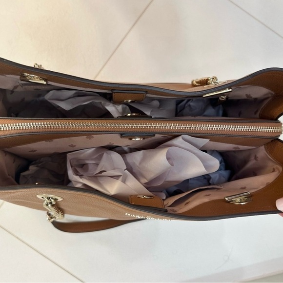 Kate Spade Jordyn Large Brown Leather Chain Shoulder Bag - Picture 5 of 10